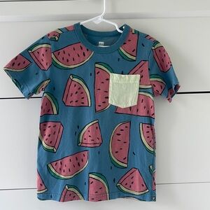 Tea Collection watermelon pocket t-shirt. Size 7.